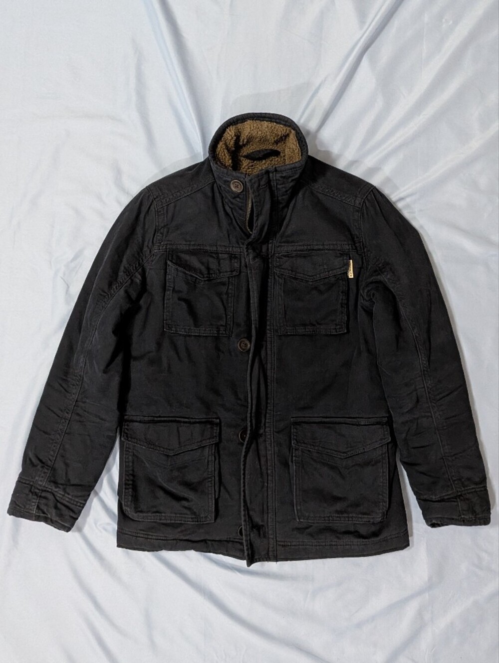 Hollister Black Sherpa-Trim Field Jacket